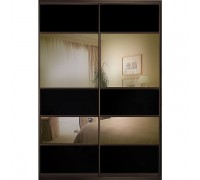 Шкаф-купе Класик 2-х дверный с фасадами из цветного стекла и тонированных зеркал