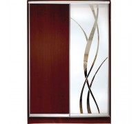 Шкаф-купе Стандарт 2-х дверный  ДСП/ Зеркало с рисунком пескоструй