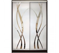 Шкаф-купе Класик 2-х дверный Зеркало с рисунком пескоструй