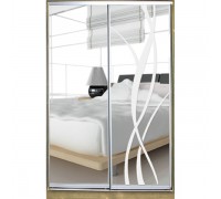 Шкаф-купе Класик 2-х дверный Зеркало / Зеркало с рисунком пескоструй