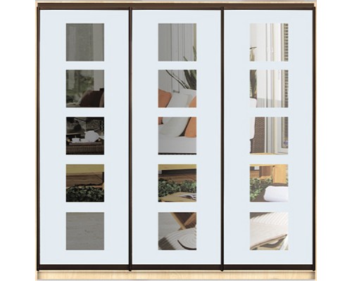 Шкаф-купе  Стандарт 3-х дверный Зеркало с рисунком пескоструй