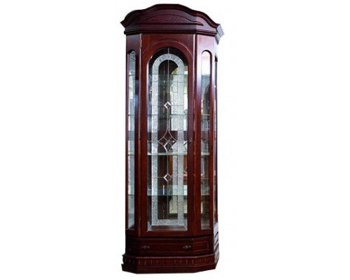 Витрина Наполеон угловая с витражом (с ящиками)